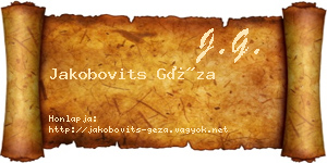 Jakobovits Géza névjegykártya